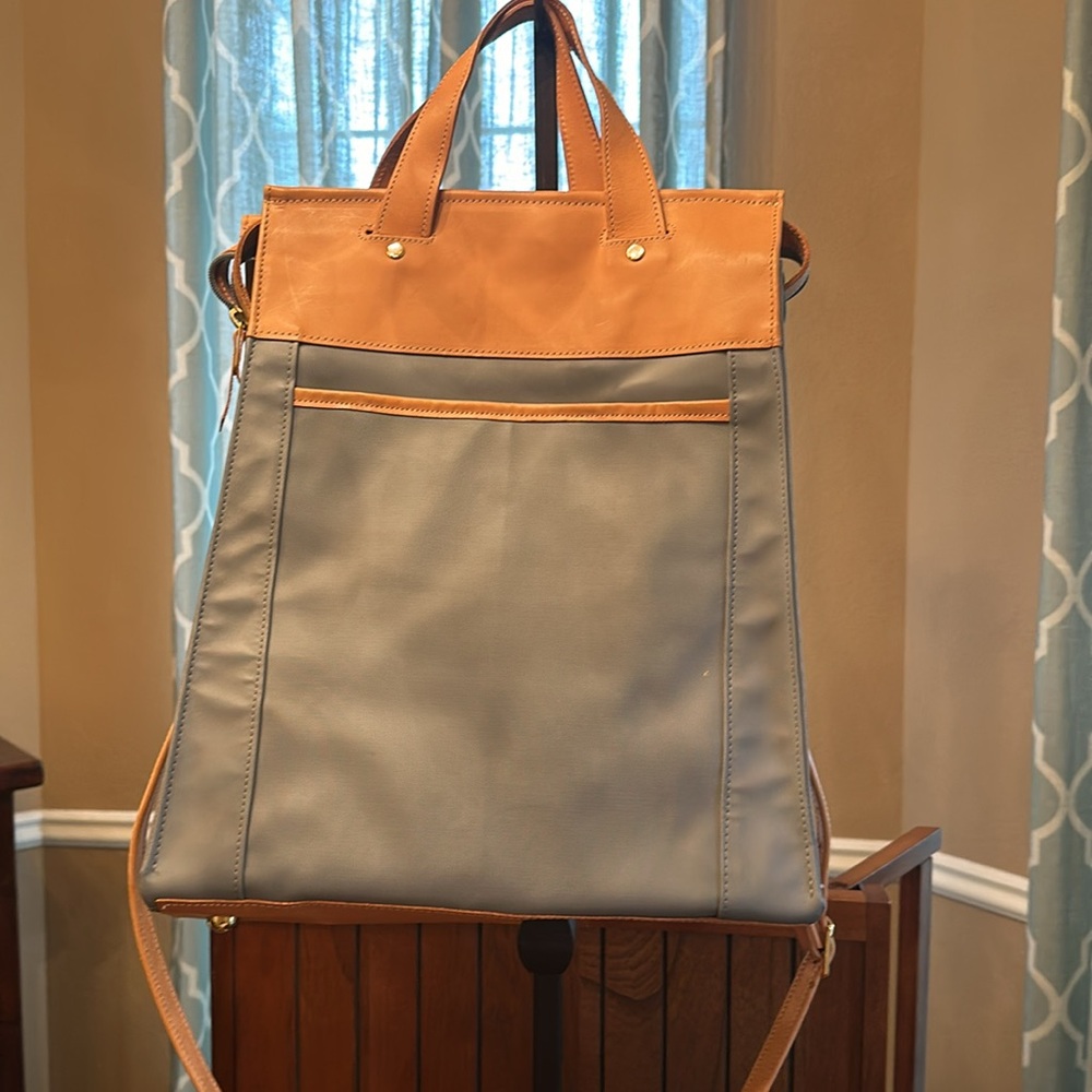 Jon Hart Design Tan and Gray Tote Bag - Picture 2 of 6